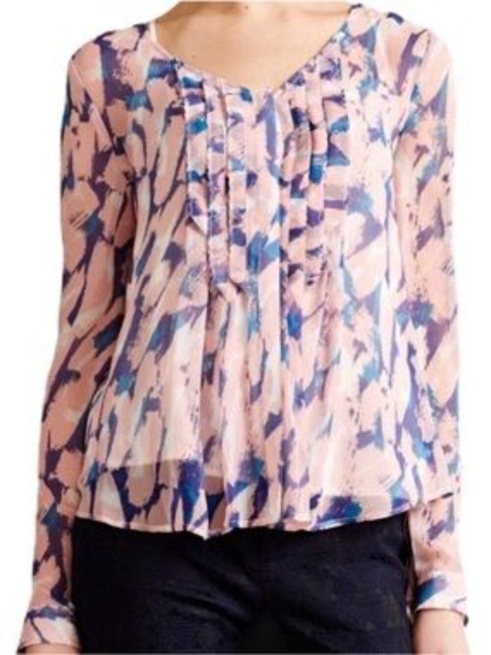 Maeve Anthropologie 100% Silk Fairycore Long-Sleeve Blouse